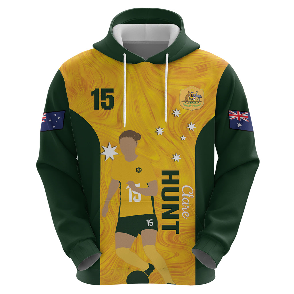 Australia Soccer Zip Hoodie Clare Hunt Matildas Gold Version