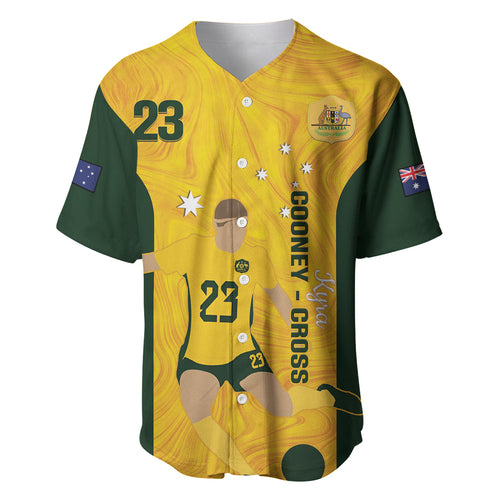 Australia Soccer Baseball Jersey Cooney Cross Matildas Gold Version
