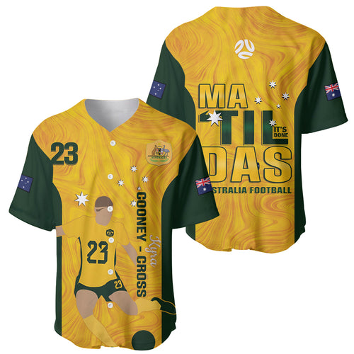 Australia Soccer Baseball Jersey Cooney Cross Matildas Gold Version