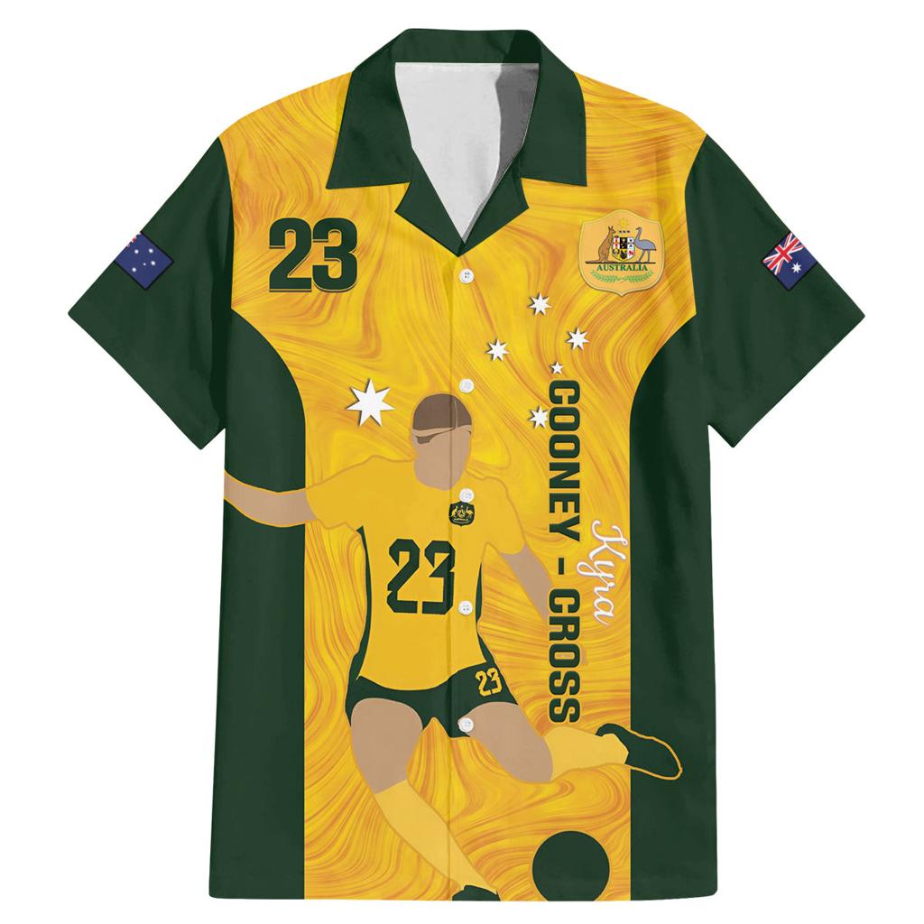 Australia Soccer Family Matching Mermaid Dress and Hawaiian Shirt Cooney Cross Matildas Gold Version