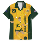 Australia Soccer Family Matching Puletasi and Hawaiian Shirt Cooney Cross Matildas Gold Version