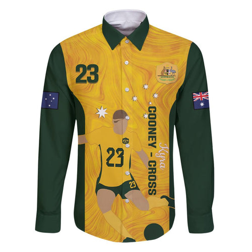 Australia Soccer Family Matching Puletasi and Hawaiian Shirt Cooney Cross Matildas Gold Version