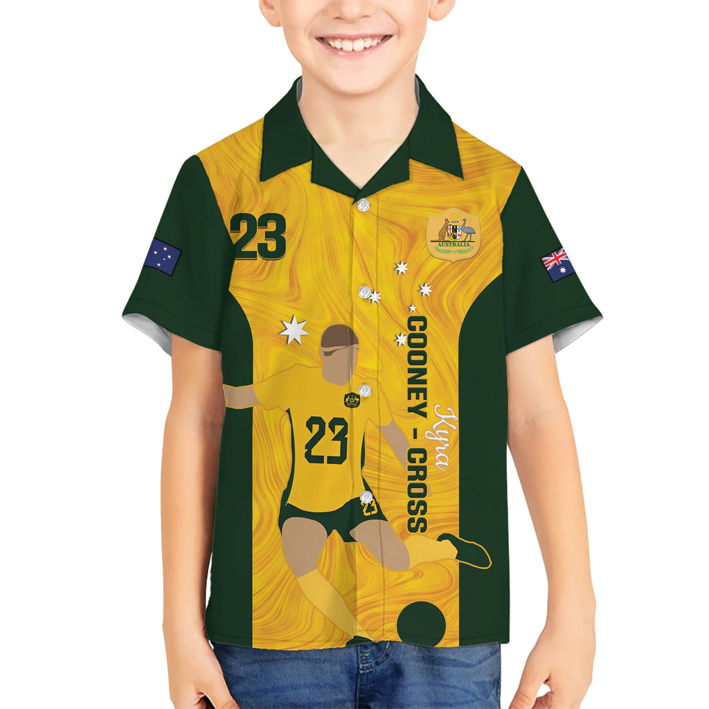 Australia Soccer Kid Hawaiian Shirt Cooney Cross Matildas Gold Version