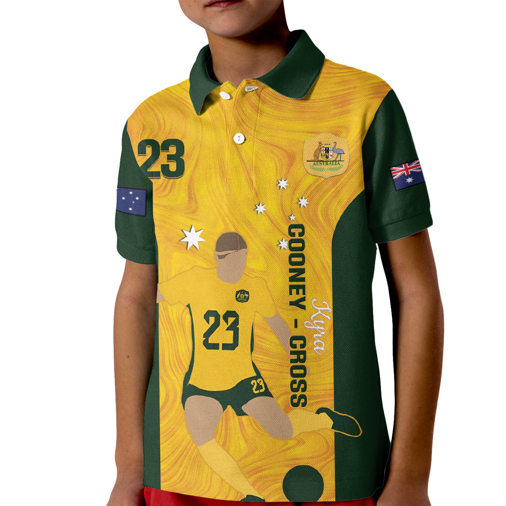 Australia Soccer Kid Polo Shirt Cooney Cross Matildas Gold Version