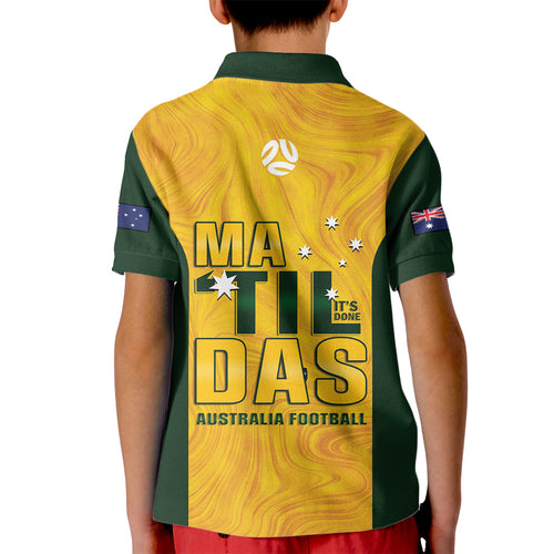Australia Soccer Kid Polo Shirt Cooney Cross Matildas Gold Version