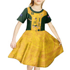 Australia Soccer Kid Short Sleeve Dress Cooney Cross Matildas Gold Version