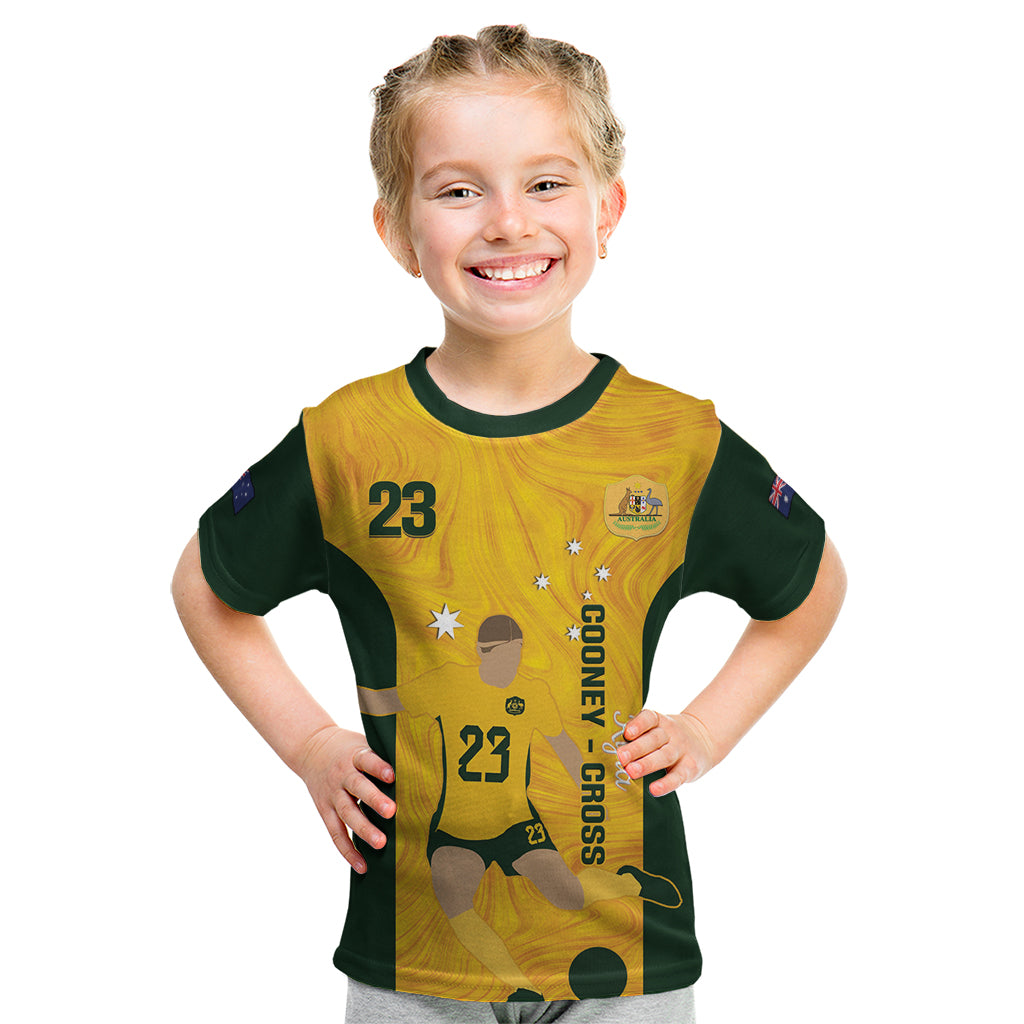 Australia Soccer Kid T Shirt Cooney Cross Matildas Gold Version