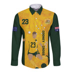 Australia Soccer Long Sleeve Button Shirt Cooney Cross Matildas Gold Version