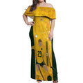 Australia Soccer Off Shoulder Maxi Dress Cooney Cross Matildas Gold Version