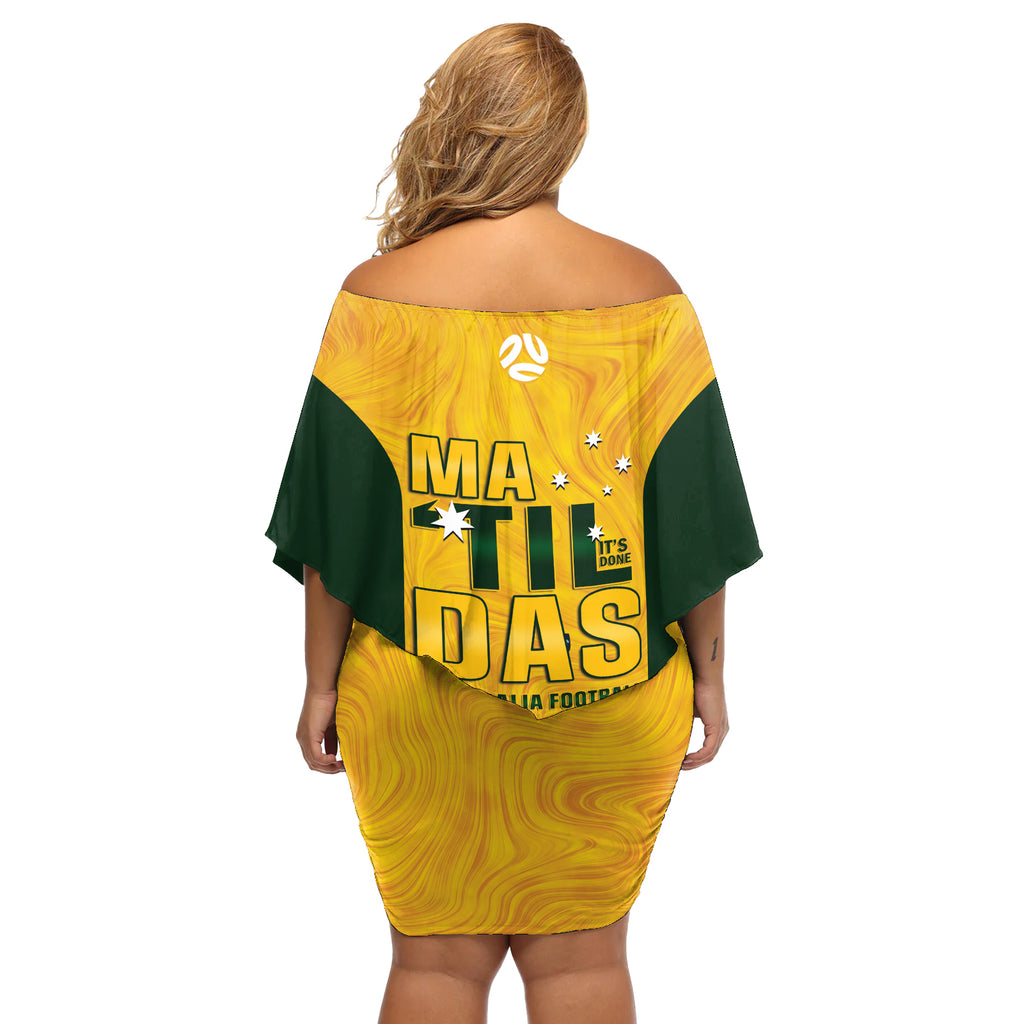 Australia Soccer Off Shoulder Short Dress Cooney Cross Matildas Gold Version