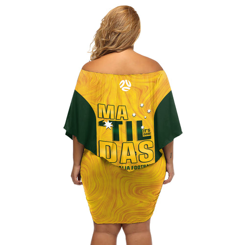 Australia Soccer Off Shoulder Short Dress Cooney Cross Matildas Gold Version