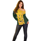 Australia Soccer Off Shoulder Sweater Cooney Cross Matildas Gold Version