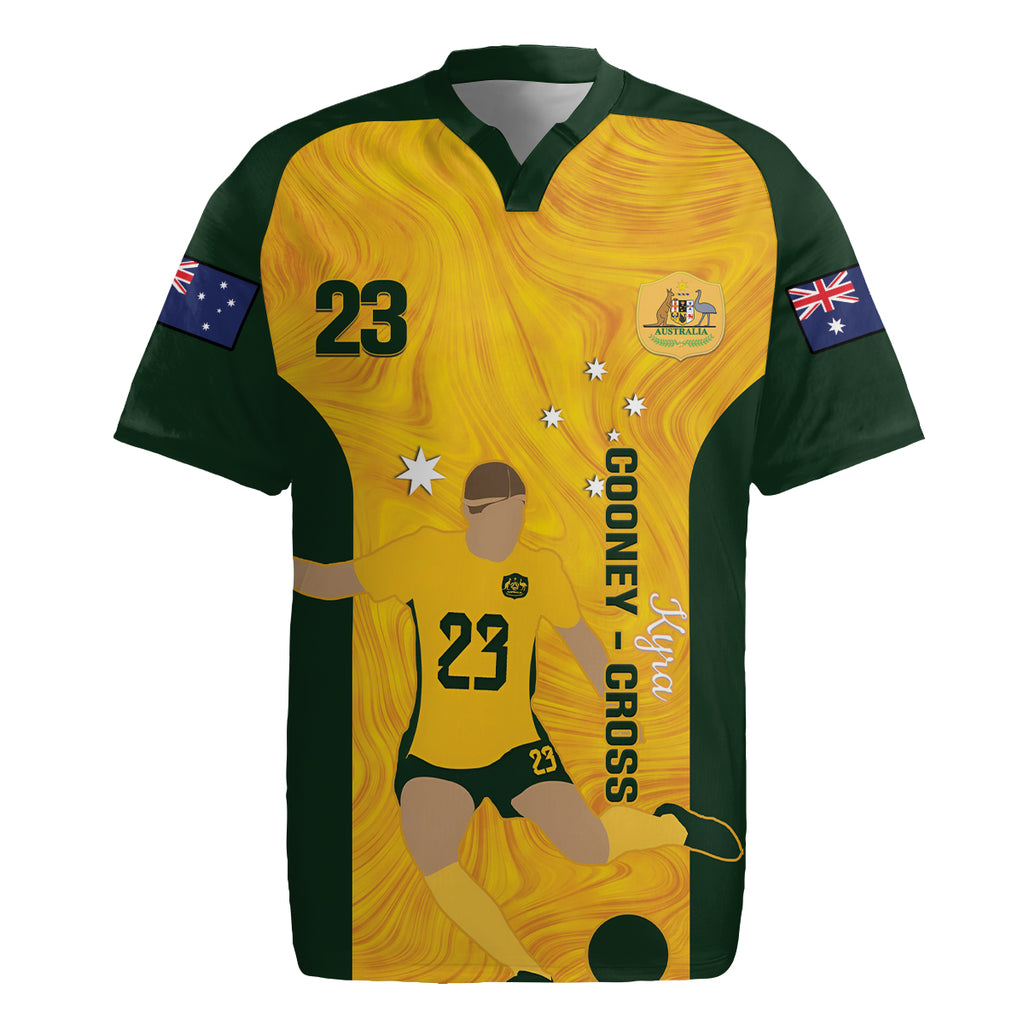 Australia Soccer Rugby Jersey Cooney Cross Matildas Gold Version