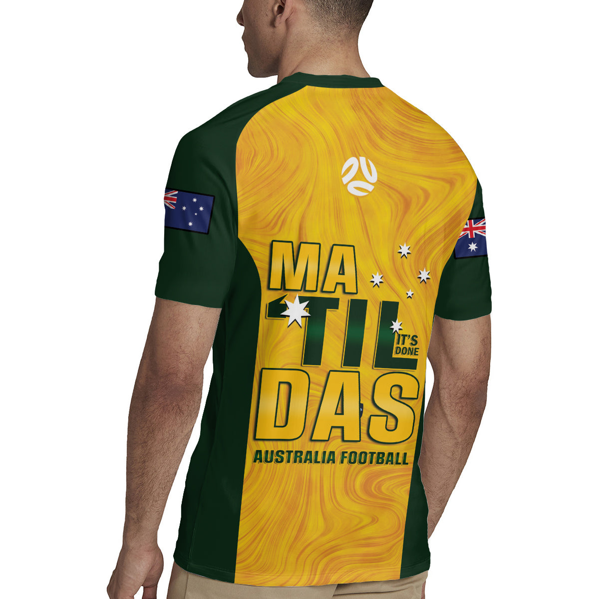 Australia Soccer Rugby Jersey Cooney Cross Matildas Gold Version