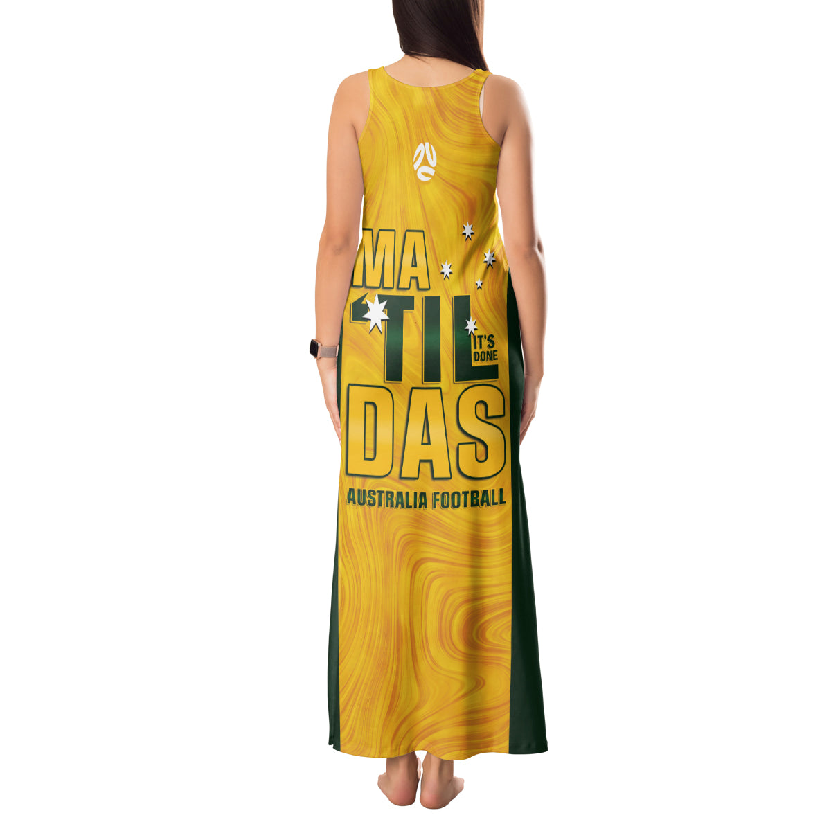 Australia Soccer Tank Maxi Dress Cooney Cross Matildas Gold Version