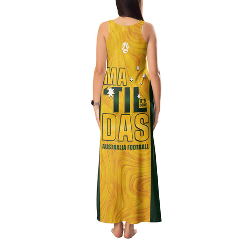Australia Soccer Tank Maxi Dress Cooney Cross Matildas Gold Version