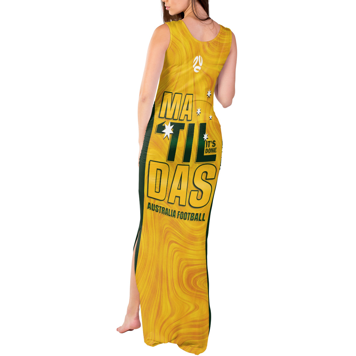 Australia Soccer Tank Maxi Dress Cooney Cross Matildas Gold Version