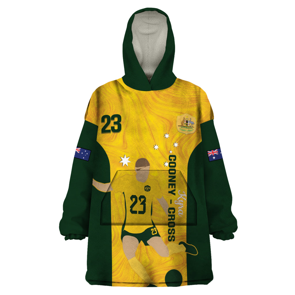 Australia Soccer Wearable Blanket Hoodie Cooney Cross Matildas Gold Version