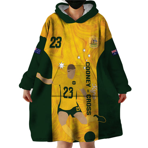 Australia Soccer Wearable Blanket Hoodie Cooney Cross Matildas Gold Version