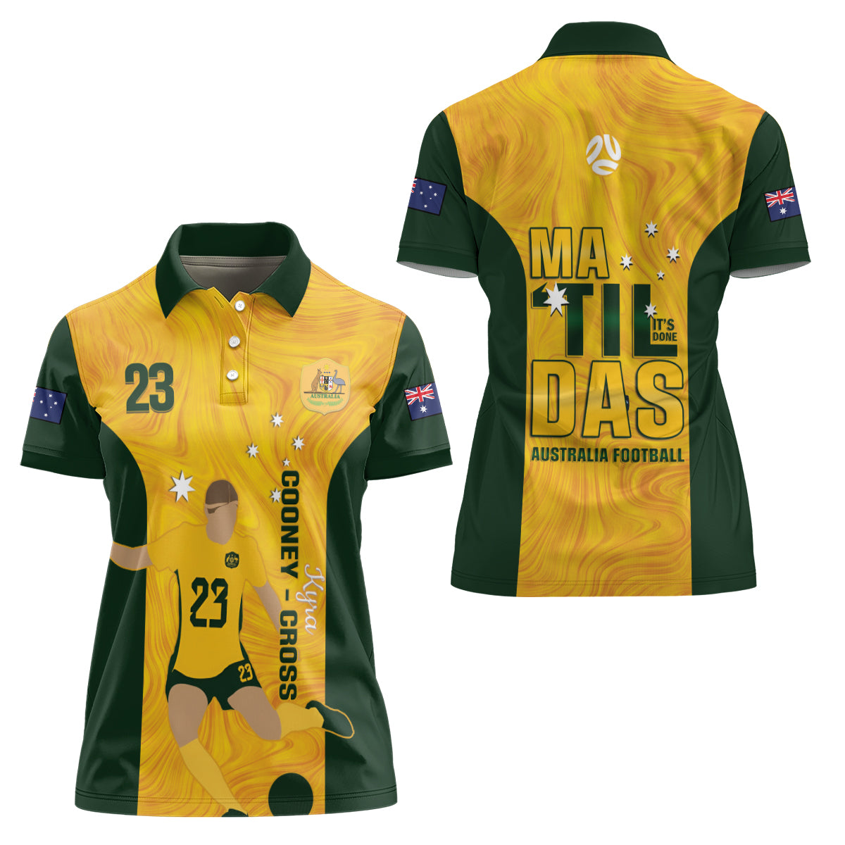 Australia Soccer Women Polo Shirt Cooney Cross Matildas Gold Version