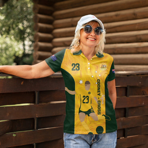 Australia Soccer Women Polo Shirt Cooney Cross Matildas Gold Version