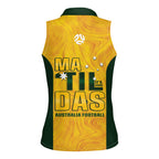 Australia Soccer Women Sleeveless Polo Shirt Cooney Cross Matildas Gold Version