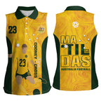 Australia Soccer Women Sleeveless Polo Shirt Cooney Cross Matildas Gold Version