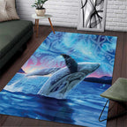 New Zealand Matariki Humpback Whale Area Rug Paikea Maori New Year Blue Galaxy