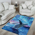 New Zealand Matariki Humpback Whale Area Rug Paikea Maori New Year Blue Galaxy