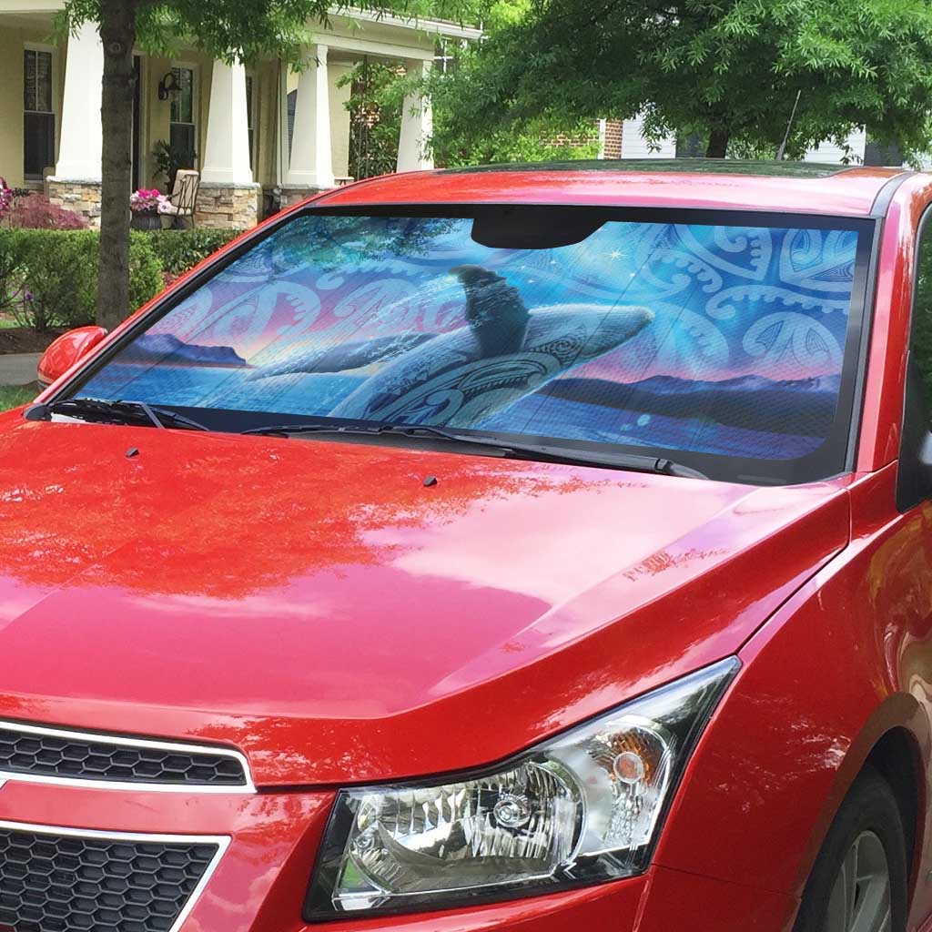 New Zealand Matariki Humpback Whale Auto Sun Shade Paikea Maori New Year Blue Galaxy