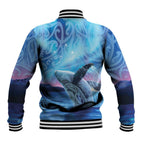 New Zealand Matariki Humpback Whale Baseball Jacket Paikea Maori New Year Blue Galaxy