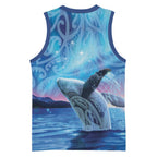 New Zealand Matariki Humpback Whale Basketball Jersey Paikea Maori New Year Blue Galaxy