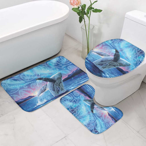 New Zealand Matariki Humpback Whale Bathroom Set Paikea Maori New Year Blue Galaxy