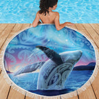 New Zealand Matariki Humpback Whale Beach Blanket Paikea Maori New Year Blue Galaxy