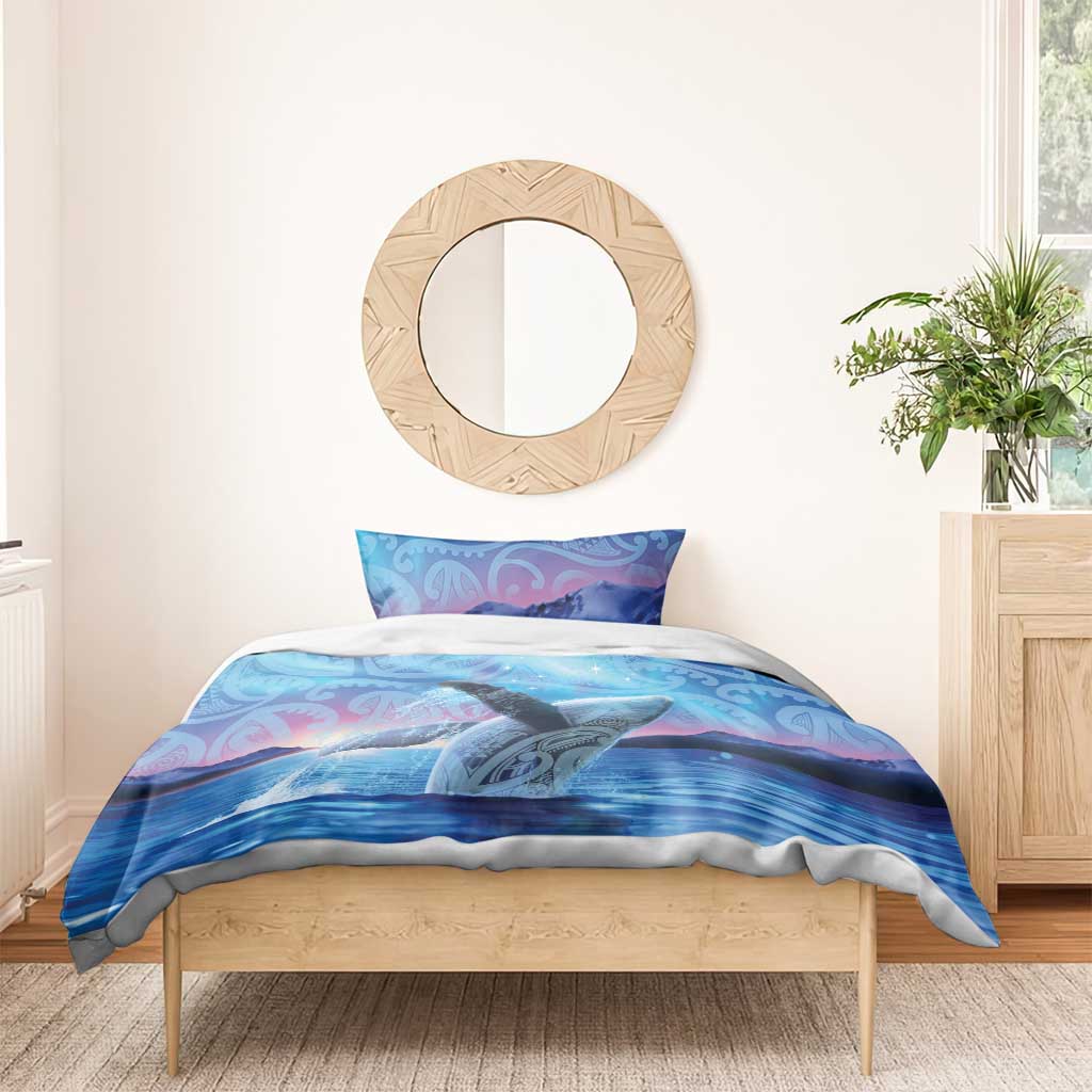 New Zealand Matariki Humpback Whale Bedding Set Paikea Maori New Year Blue Galaxy