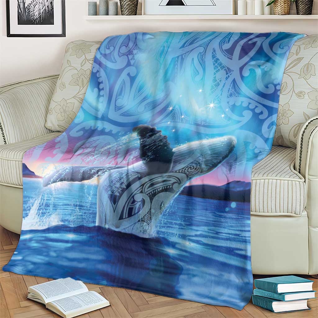 New Zealand Matariki Humpback Whale Blanket Paikea Maori New Year Blue Galaxy