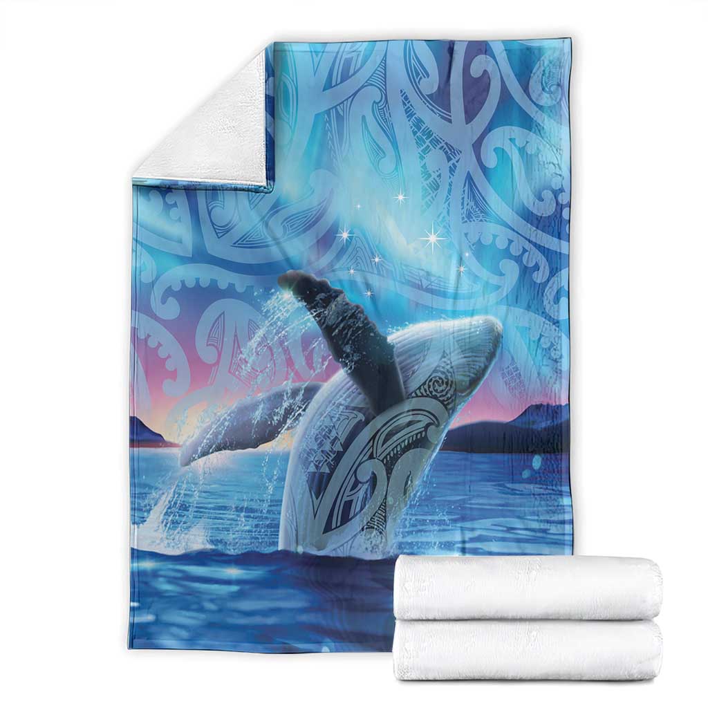 New Zealand Matariki Humpback Whale Blanket Paikea Maori New Year Blue Galaxy