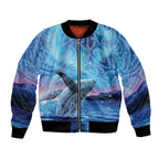 New Zealand Matariki Humpback Whale Bomber Jacket Paikea Maori New Year Blue Galaxy
