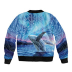New Zealand Matariki Humpback Whale Bomber Jacket Paikea Maori New Year Blue Galaxy