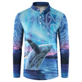 New Zealand Matariki Humpback Whale Button Sweatshirt Paikea Maori New Year Blue Galaxy