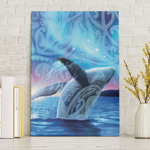 New Zealand Matariki Humpback Whale Canvas Wall Art Paikea Maori New Year Blue Galaxy