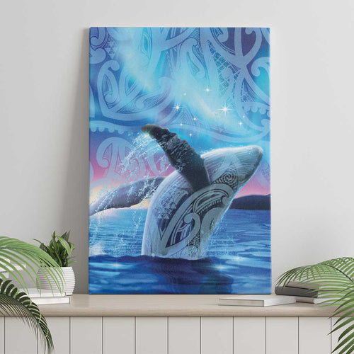New Zealand Matariki Humpback Whale Canvas Wall Art Paikea Maori New Year Blue Galaxy