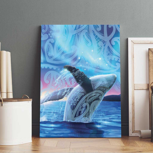 New Zealand Matariki Humpback Whale Canvas Wall Art Paikea Maori New Year Blue Galaxy