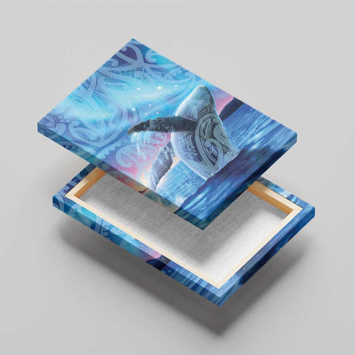New Zealand Matariki Humpback Whale Canvas Wall Art Paikea Maori New Year Blue Galaxy