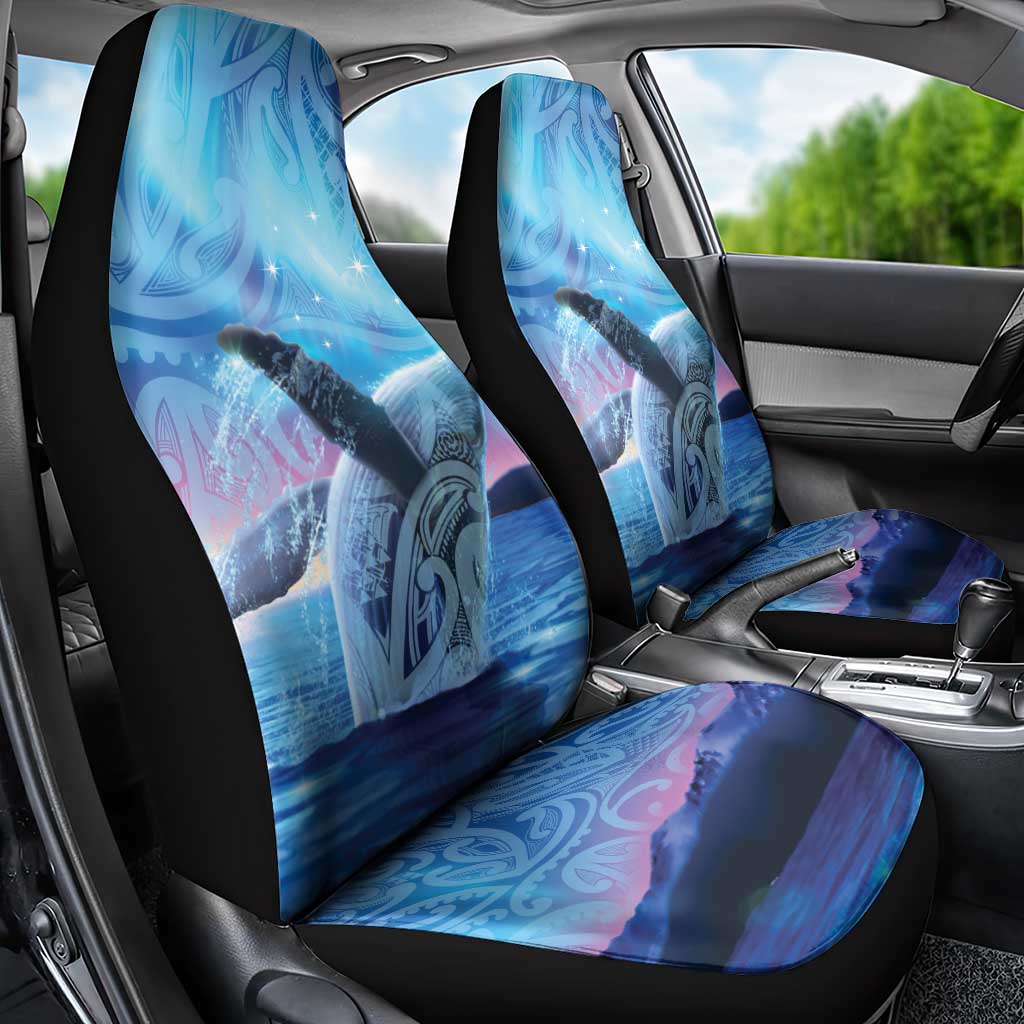 New Zealand Matariki Humpback Whale Car Seat Cover Paikea Maori New Year Blue Galaxy