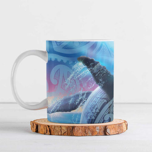 New Zealand Matariki Humpback Whale Ceramic Mug Paikea Maori New Year Blue Galaxy