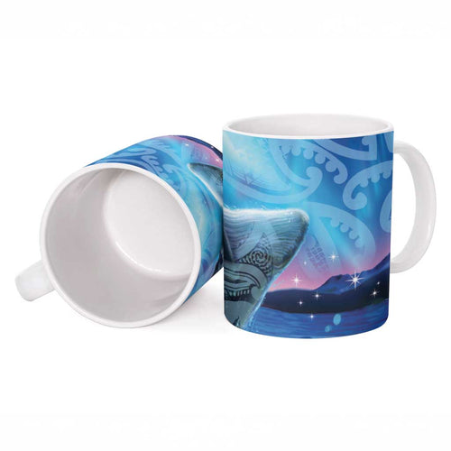New Zealand Matariki Humpback Whale Ceramic Mug Paikea Maori New Year Blue Galaxy