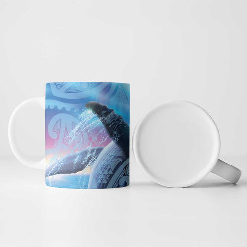 New Zealand Matariki Humpback Whale Ceramic Mug Paikea Maori New Year Blue Galaxy