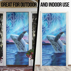 New Zealand Matariki Humpback Whale Door Cover Paikea Maori New Year Blue Galaxy
