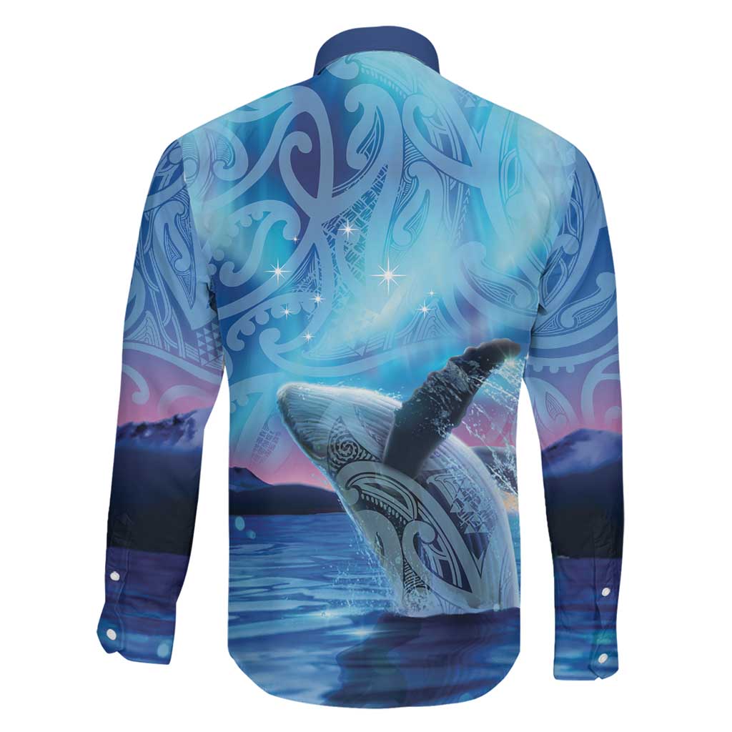 New Zealand Matariki Humpback Whale Family Matching Puletasi and Hawaiian Shirt Paikea Maori New Year Blue Galaxy